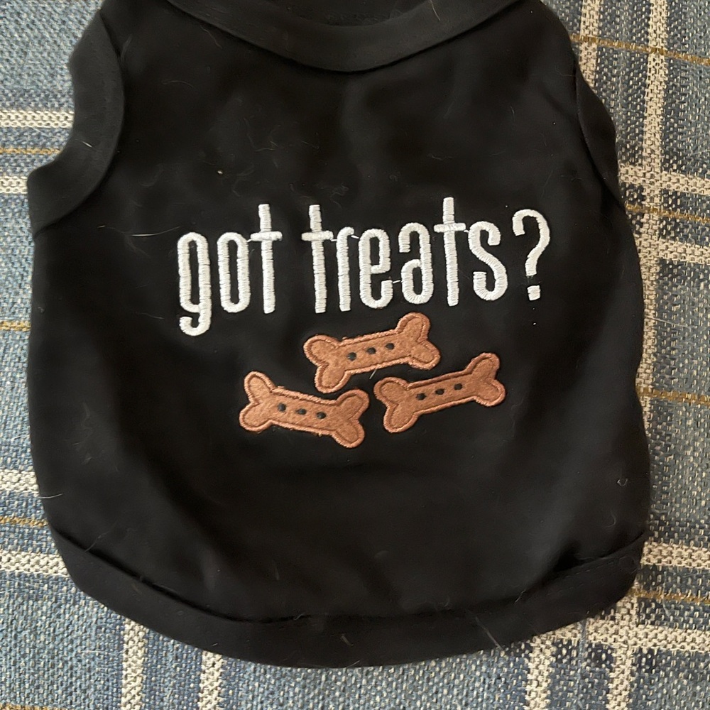 Black Dog Shirt with Bone Design
